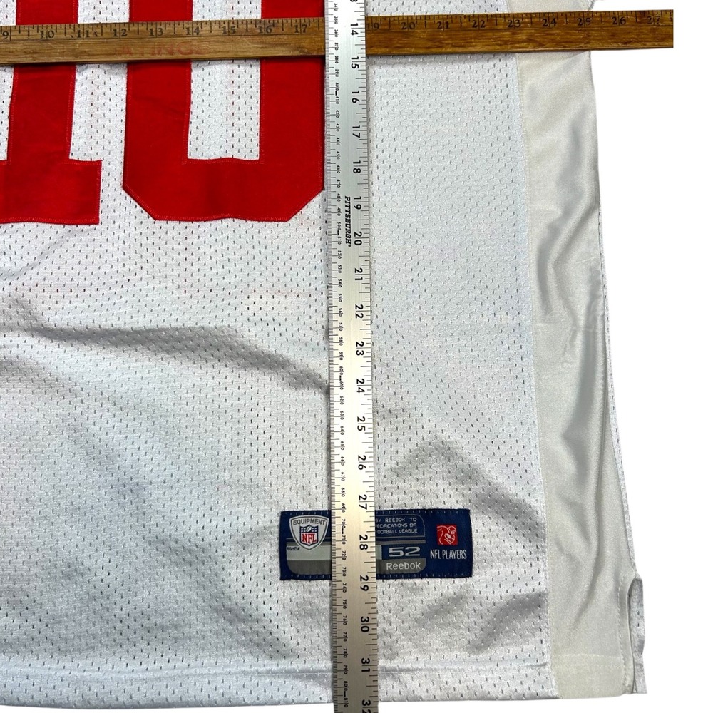 VTG Reebok Eli Manning New York Giants NFL Jersey Men 52 XL White Captain Patch - Picture 8 of 9